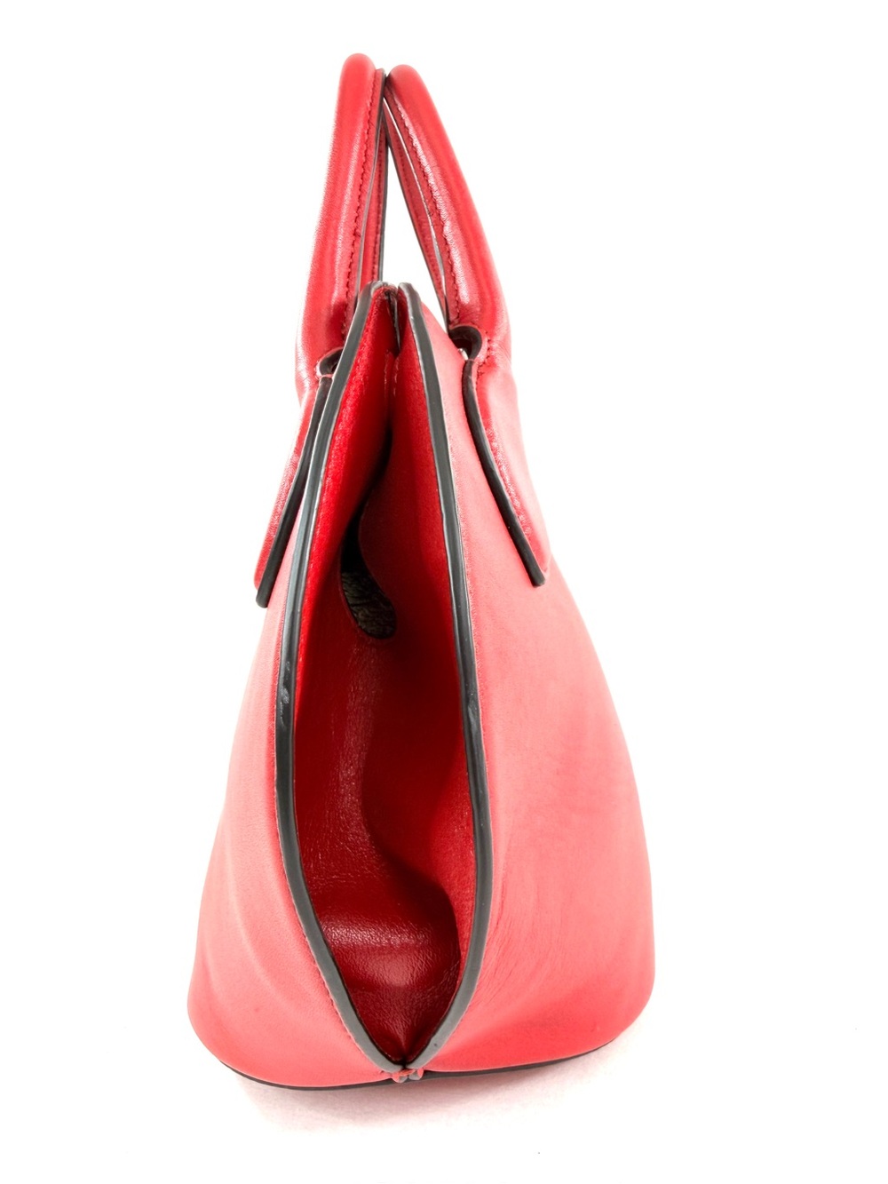 Rebecca Minkoff Pippa Red Leather Mini Dome Satchel Handbag Rare - Picture 3 of 10